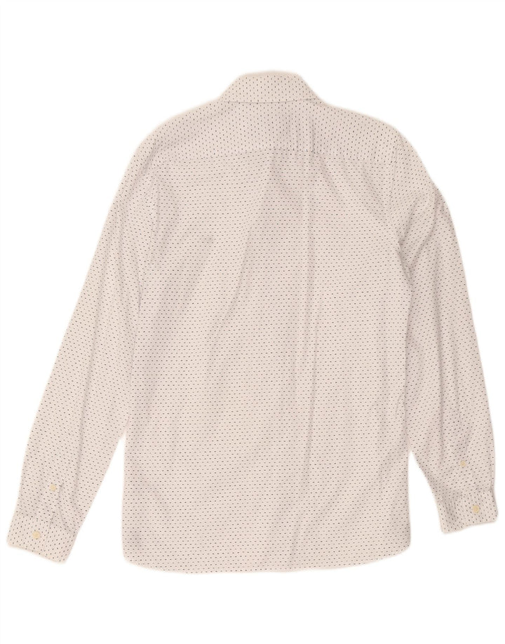 Koszula męska Lacoste Slim Fit, rozmiar 39, średnia, biała bawełna w cętki