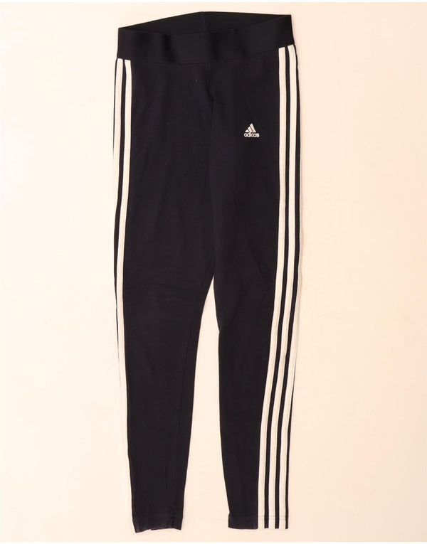 Legginsy Damskie Adidas UK 8/10 Małe Granatowe Bawełniane