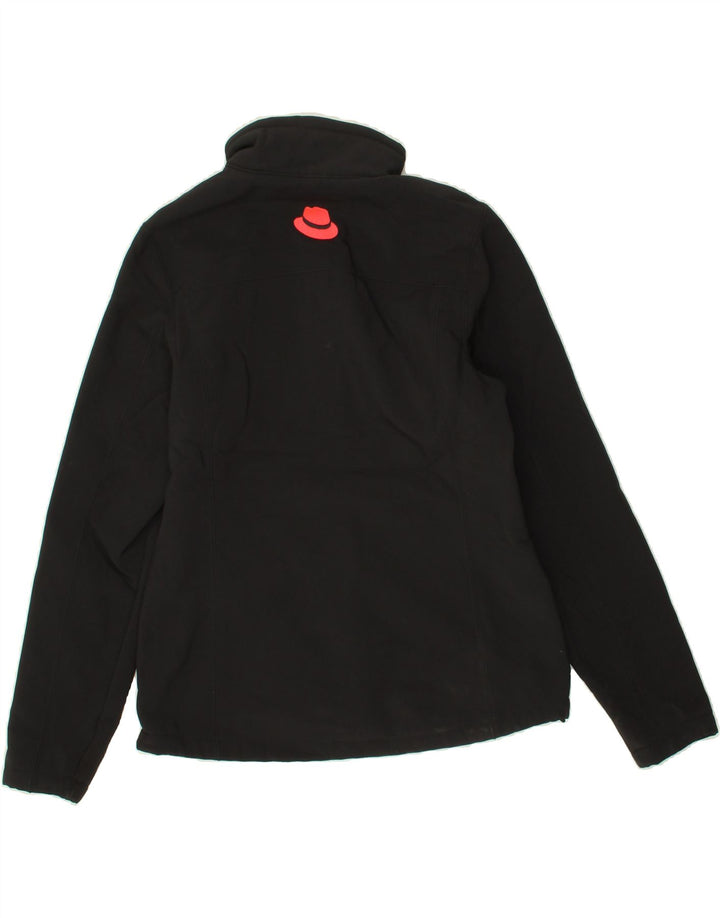 EDDIE BAUER Womens Graphic Windbreaker Jacket UK 12 Medium Black Polyester Vintage Eddie Bauer and Second-Hand Eddie Bauer from Messina Hembry 