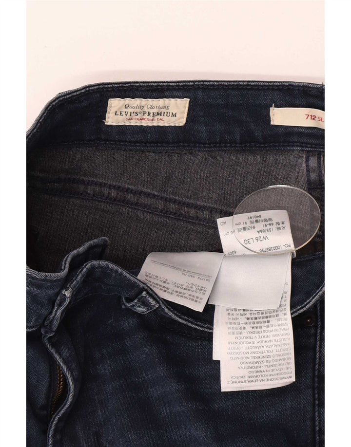 Damskie jeansy Levi's 712 Slim W26 L30 Granatowa bawełna