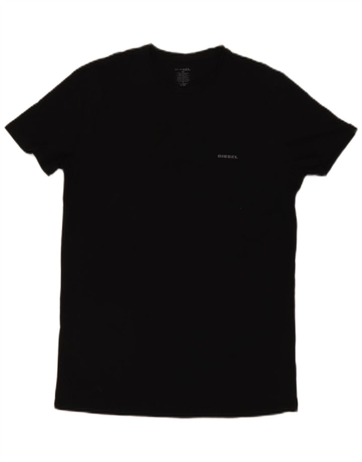 T-shirt męski Diesel, średni czarny, bawełniany