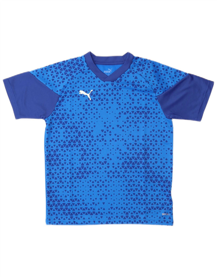 T-shirt chłopięcy Puma 11-12 lat, niebieski, geometryczny poliester