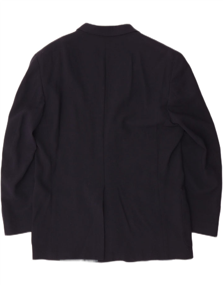 DANIEL HECHTER Męska marynarka zapinana na 3 guziki IT 52 XL Granatowa, dziewicza wełna