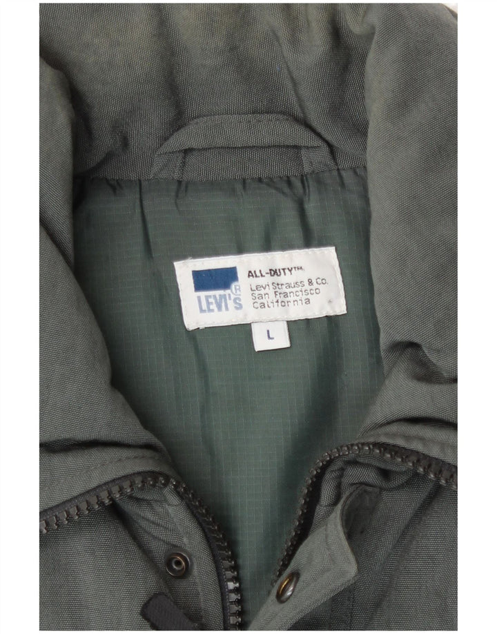 Męska wyściełana kamizelka Levi's UK 40, duża, zielona, poliamid