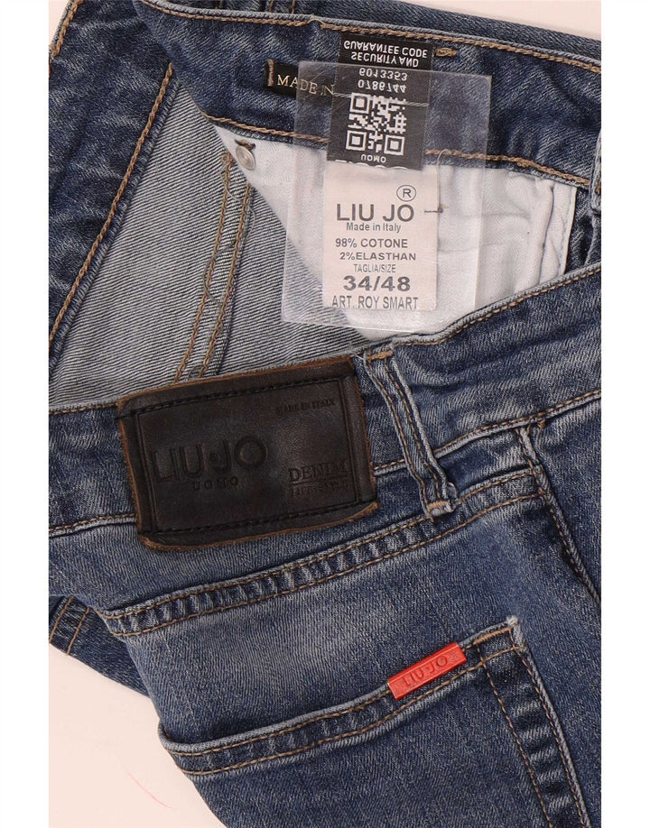 Liu Jo Męskie regularne jeansy slim W34 L28 Niebieska bawełna