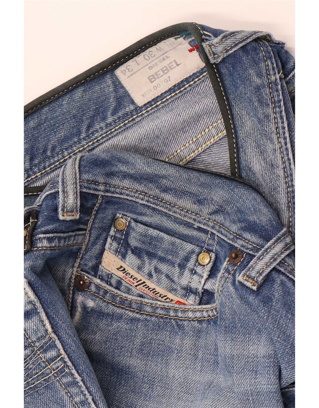 Damskie jeansy Diesel BEBEL Bootcut W30 L34 Niebieskie bawełniane