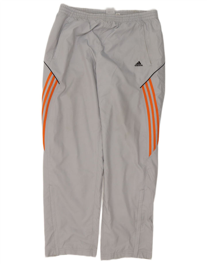 Męskie spodnie dresowe Adidas XL Szary poliester z blokami kolorów