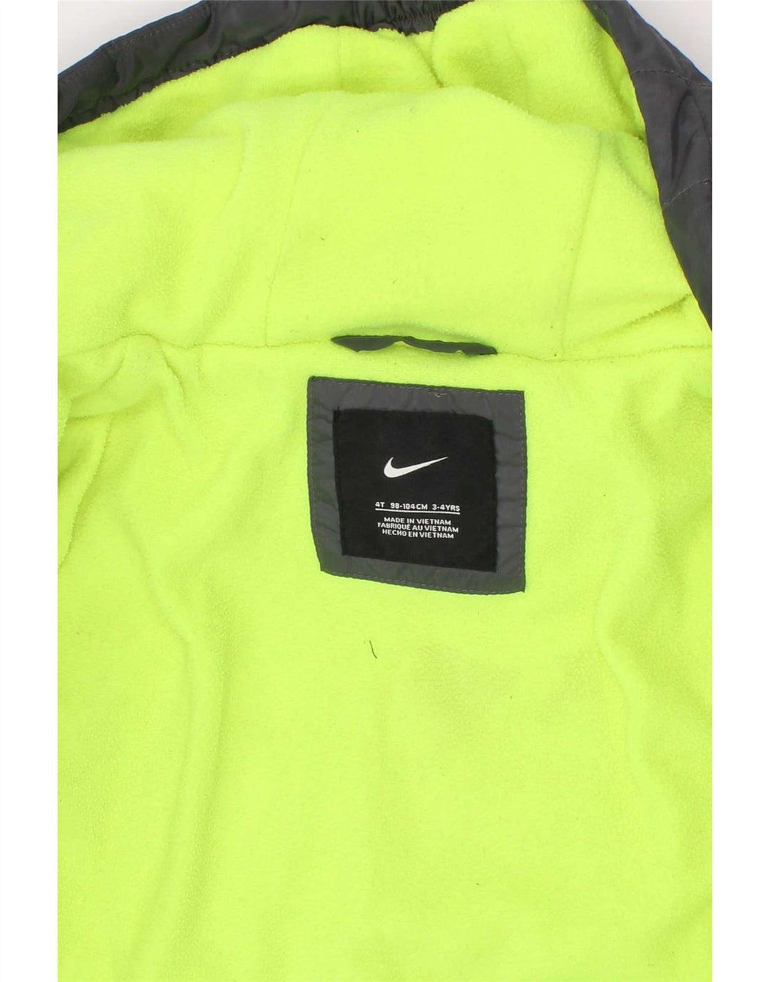 Chłopięca wyściełana kurtka z kapturem i kapturem Nike 3-4 lata, szary poliester