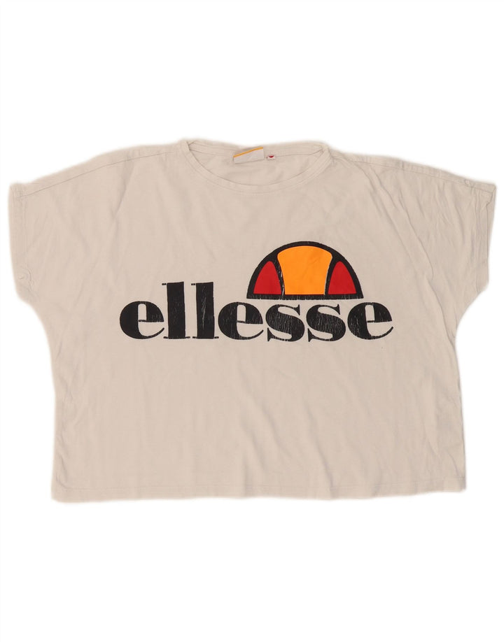 Damski T-shirt z grafiką oversize ELLESSE Heritage, UK 6 XS, biały