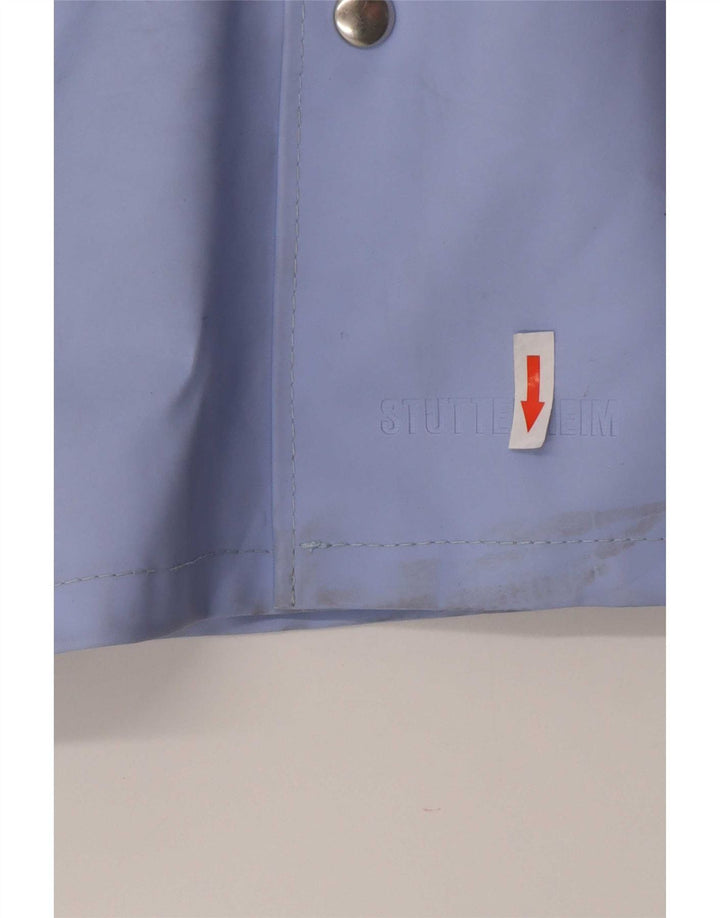 Męski płaszcz przeciwdeszczowy z kapturem Stutterheim UK 40, duży, niebieski, bawełniany