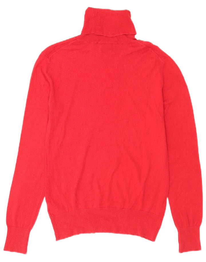 Sweter damski Massimo Dutti z wywijanym dekoltem UK 14, duży, czerwony jedwab