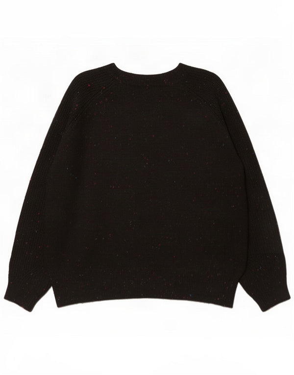 Marks & Spencer Womens Boat Neck Jumper Sweater UK 16 Large Black Flecked