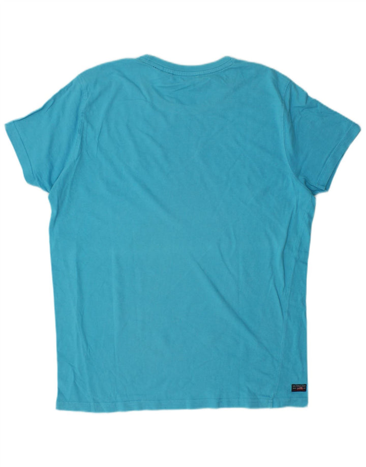 US Polo Assn. Męski T-shirt Top, duży, niebieski
