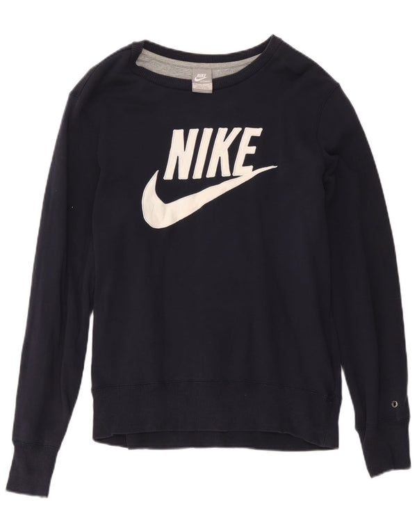 Damska bluza Nike Graphic Jumper UK 14 Średni granatowy, bawełniany
