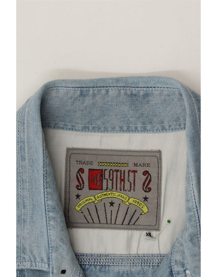 VINTAGE Mens Denim Shirt XL Blue Vintage Vintage and Second-Hand Vintage from Messina Hembry 
