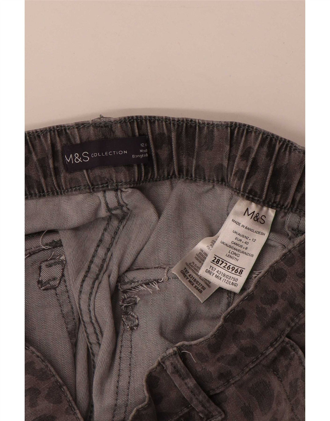 Damskie spodnie Chino Marks & Spencer UK 12 Medium W30 L28 Szare