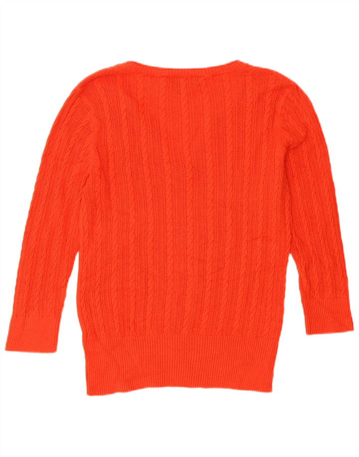 EDDIE BAUER Damski sweter oversize z rękawem 3/4 i dekoltem w szpic UK 6 XS czerwony