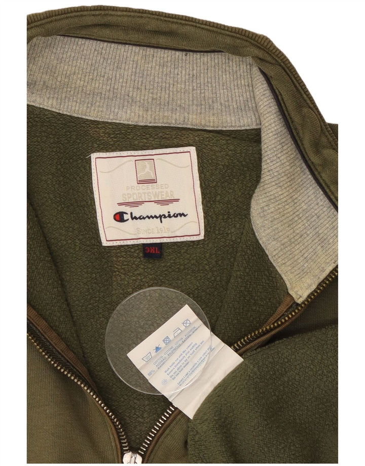 Męski sweter z zamkiem błyskawicznym CHAMPION 3XL, bawełniany khaki