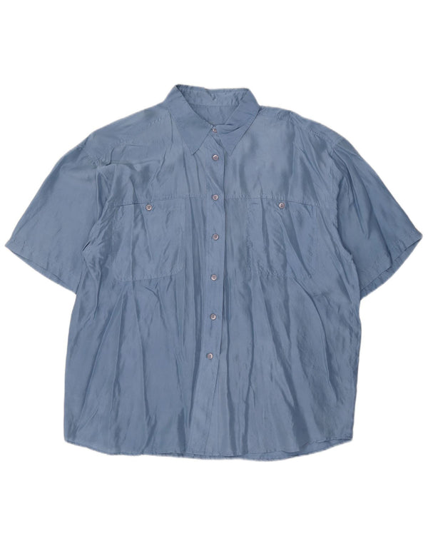 Bluzka damska z krótkim rękawem w stylu vintage, UK 18 XL, niebieska
