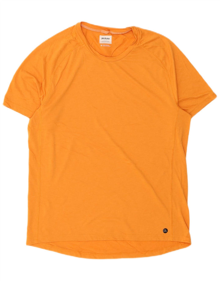 Prana Męski T-shirt Top Średni Pomarańczowy Syntetyczny