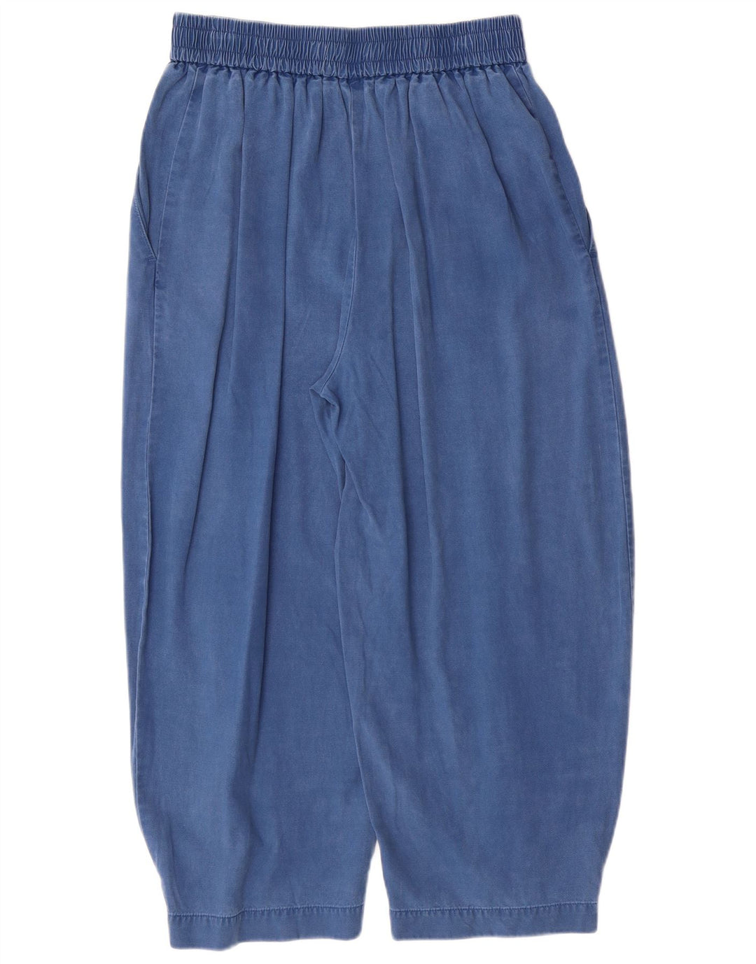 BENETTON Damskie zwężane spodnie Capri, małe W26 L22 Niebieski Lyocell