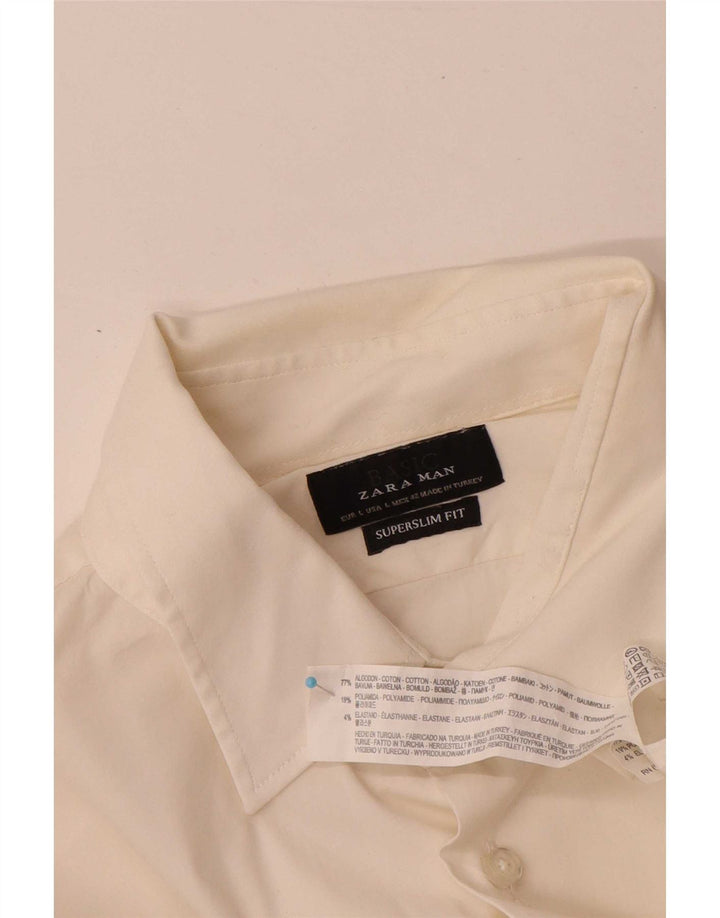 Damska koszula Zara Extra Slim Fit, duża, biała, bawełniana