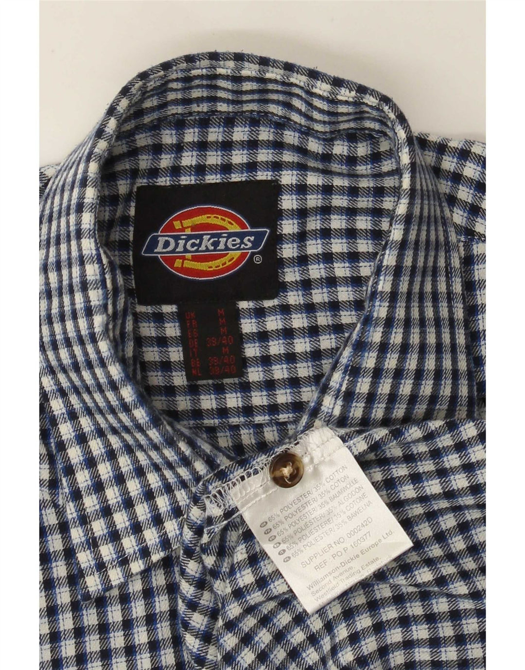Koszula męska Dickies, średnia niebieska kratka, poliester