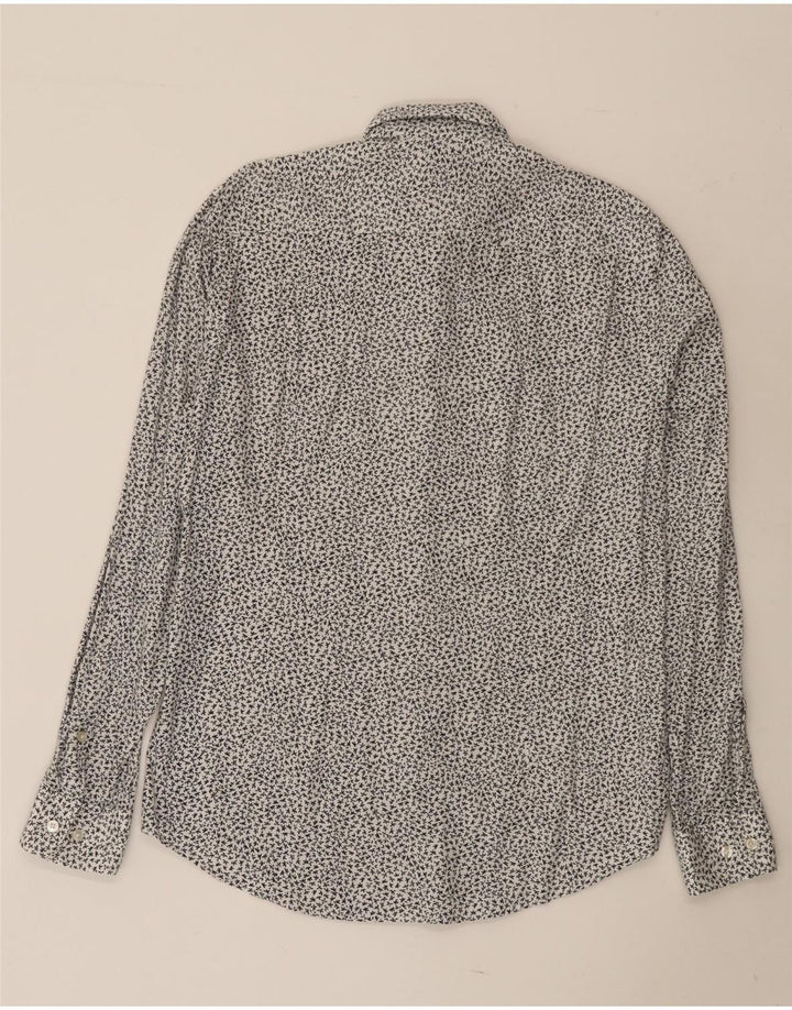 Koszula męska Hugo Boss Slim Fit Średnia biała bawełna w kwiaty
