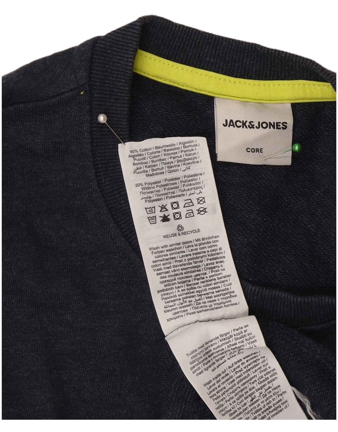 Męska bluza z grafiką Jack & Jones, mała, granatowa, bawełniana