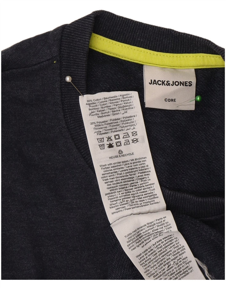 Męska bluza z grafiką Jack & Jones, mała, granatowa, bawełniana