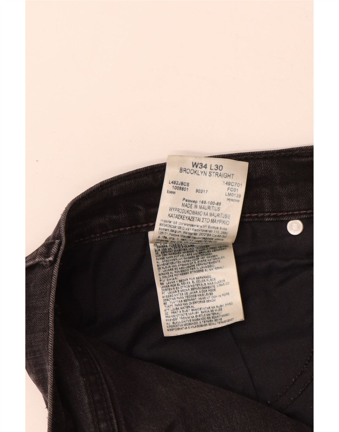 Męskie jeansy Lee Brooklyn Straight W34 L30, czarne, bawełniane