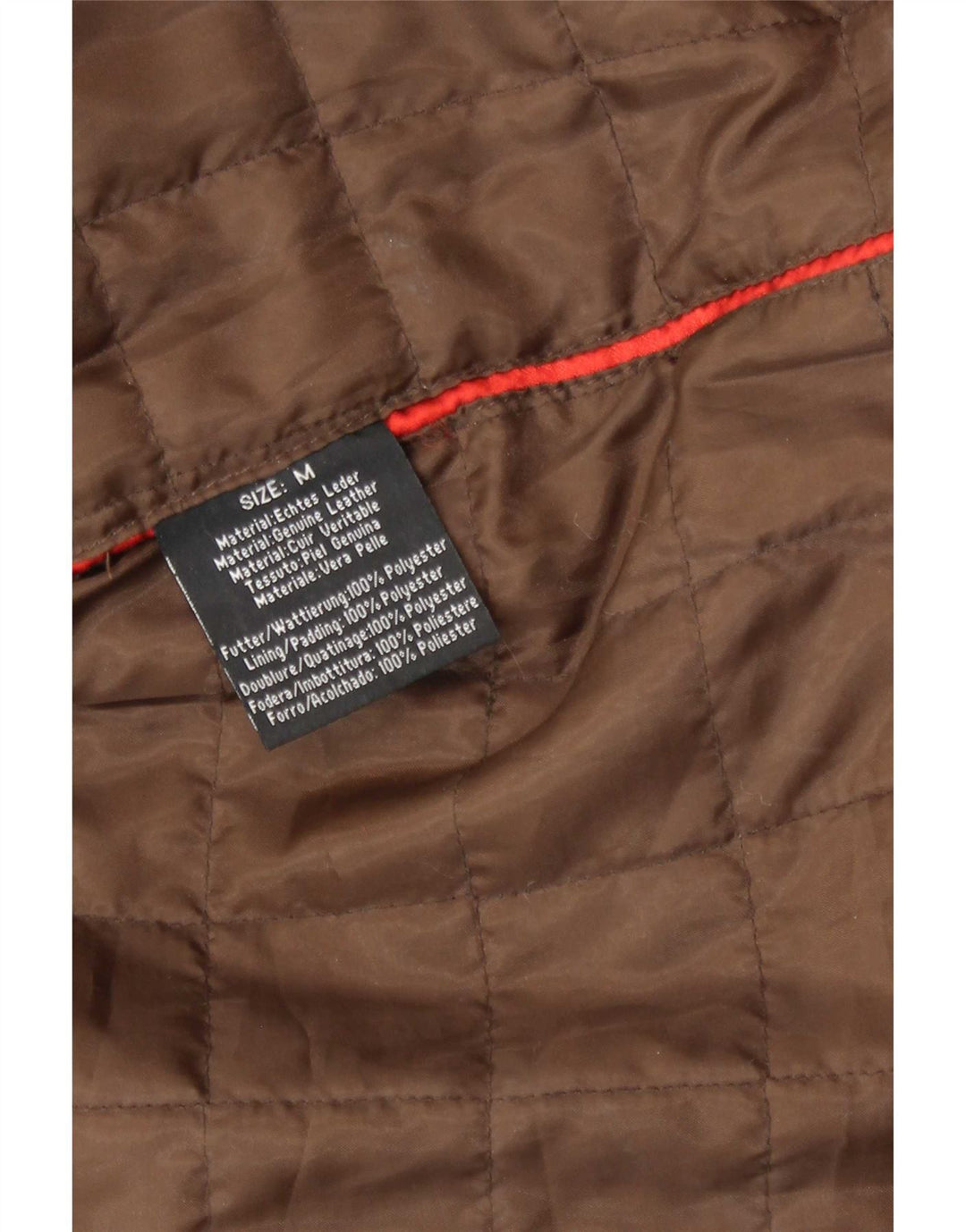 Męska kurtka skórzana w stylu vintage UK 38 Średnia brązowa skóra