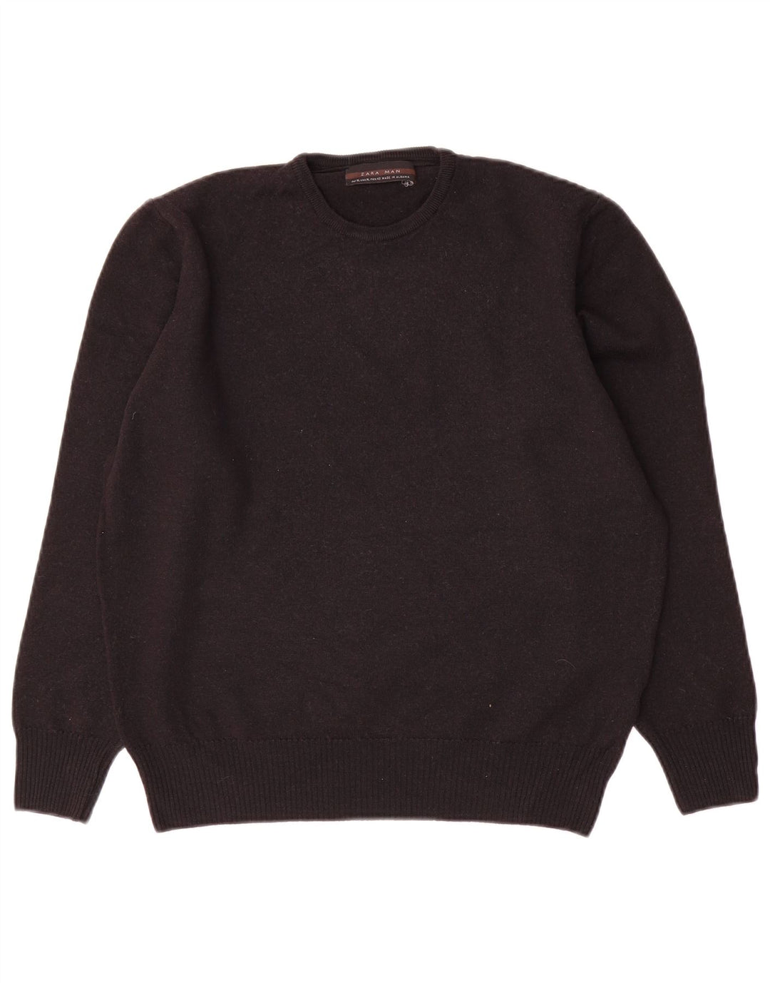 Męski sweter z okrągłym dekoltem Zara XL, czarny
