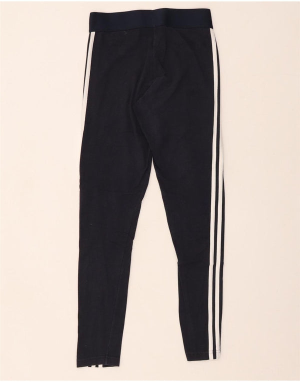ADIDAS Womens Leggings UK 8/10 Small  Navy Blue