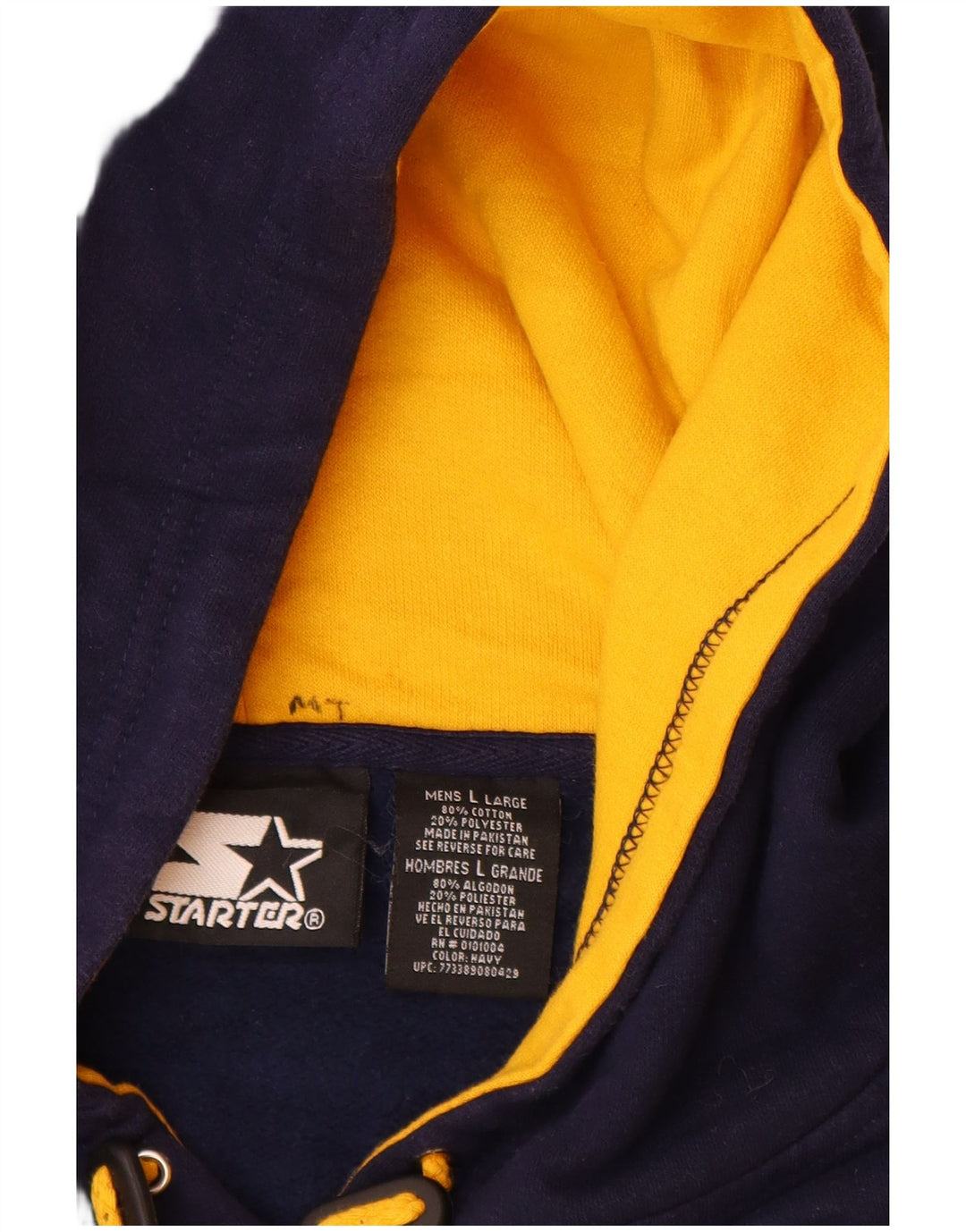 Męski sweter bez rękawów z grafiką STARTER, duży, granatowy, bawełniany