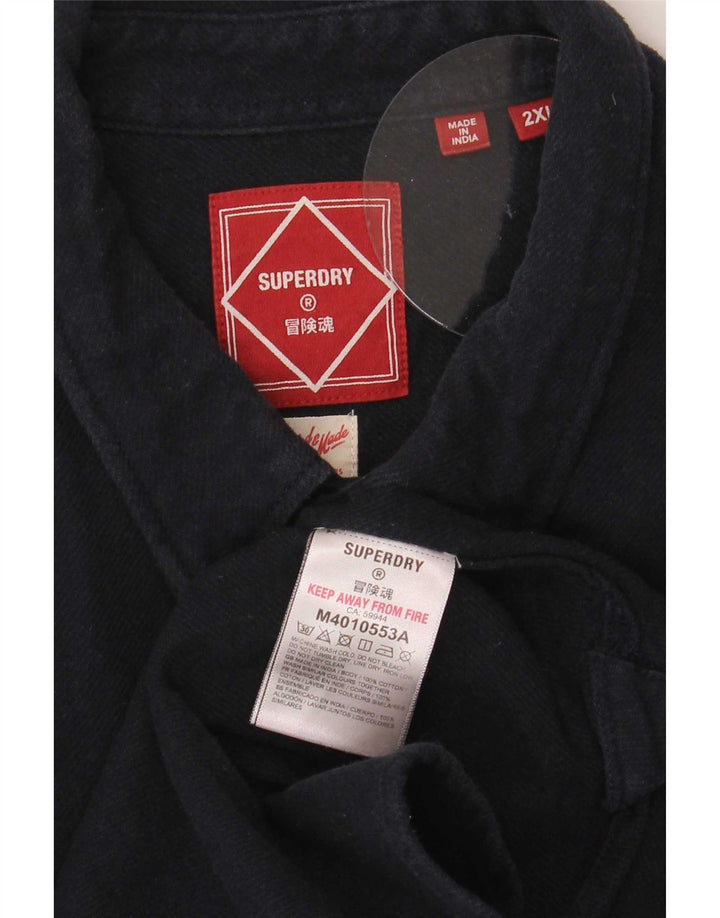 Męska koszula dżinsowa Superdry 2XL, granatowa, bawełniana