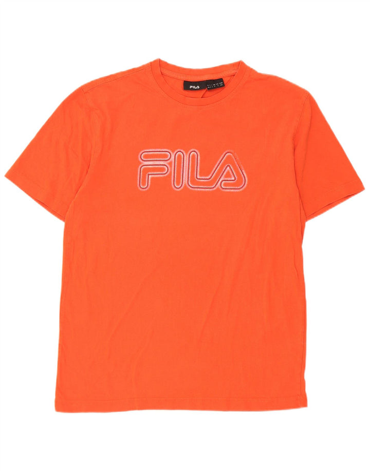 Męski T-shirt Fila z grafiką, mały, pomarańczowy
