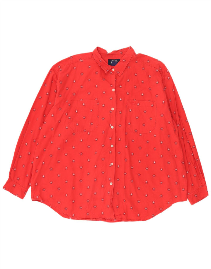 Damska koszula oversize Dockers UK 20 2XL czerwona, geometryczna bawełna