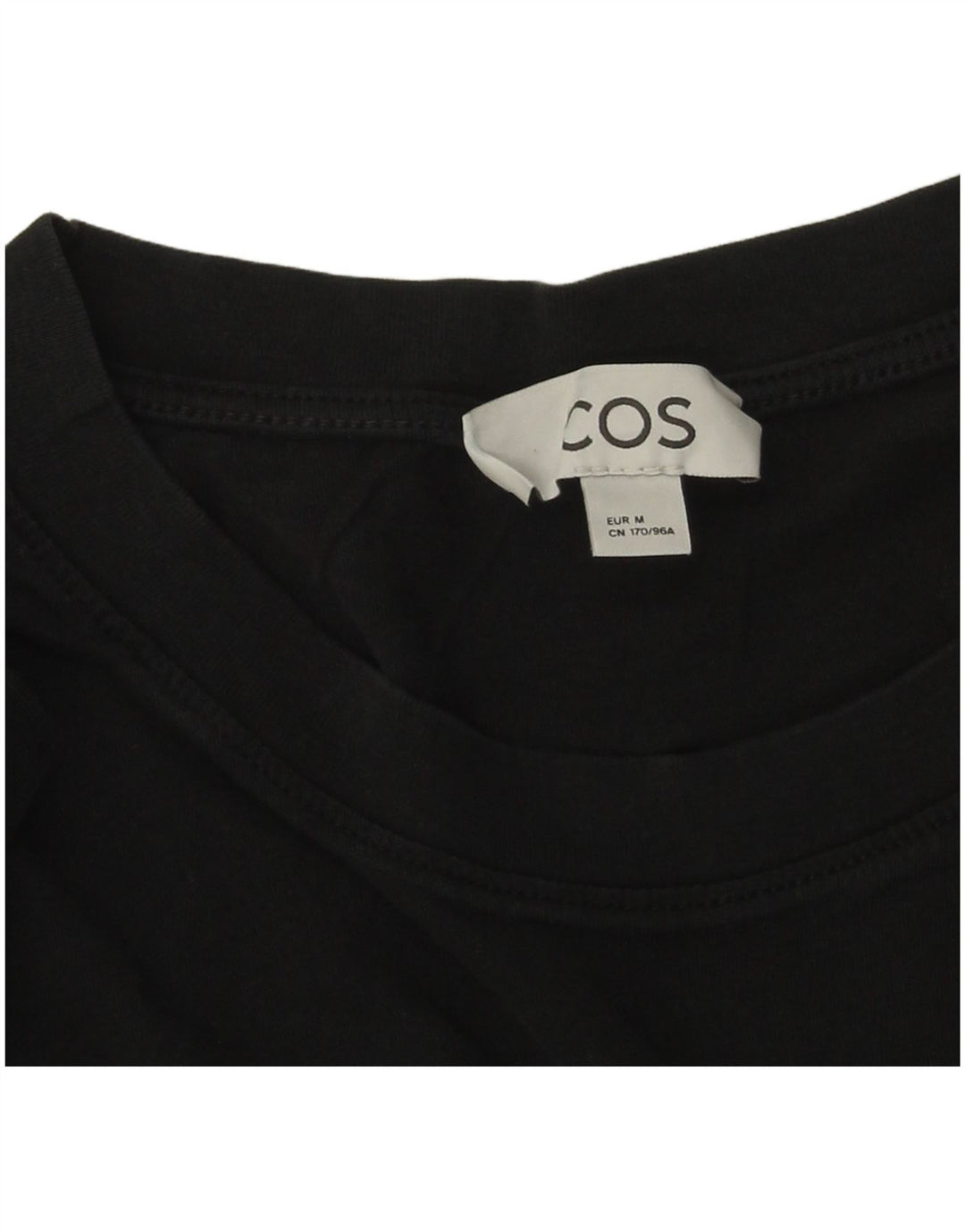 Cos Męski T-shirt Top Średni Czarny Bawełniany