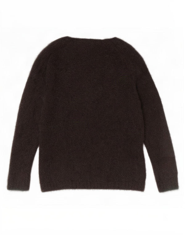 Topshop damski sweter oversize z dekoltem w łódkę UK 10 mały szary akryl