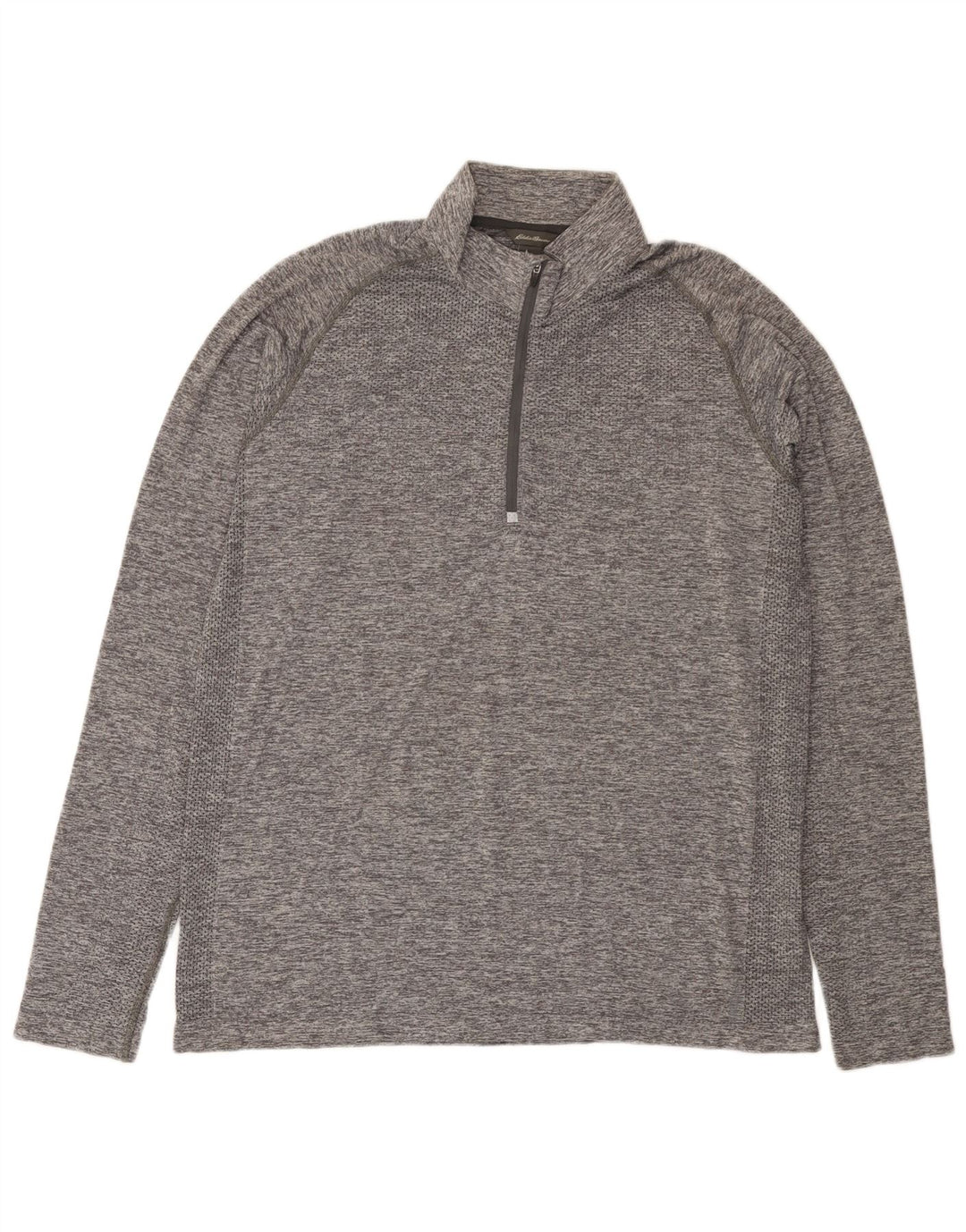 Męski dres EDDIE BAUER z zamkiem błyskawicznym i golfem XL, szary, nakrapiany
