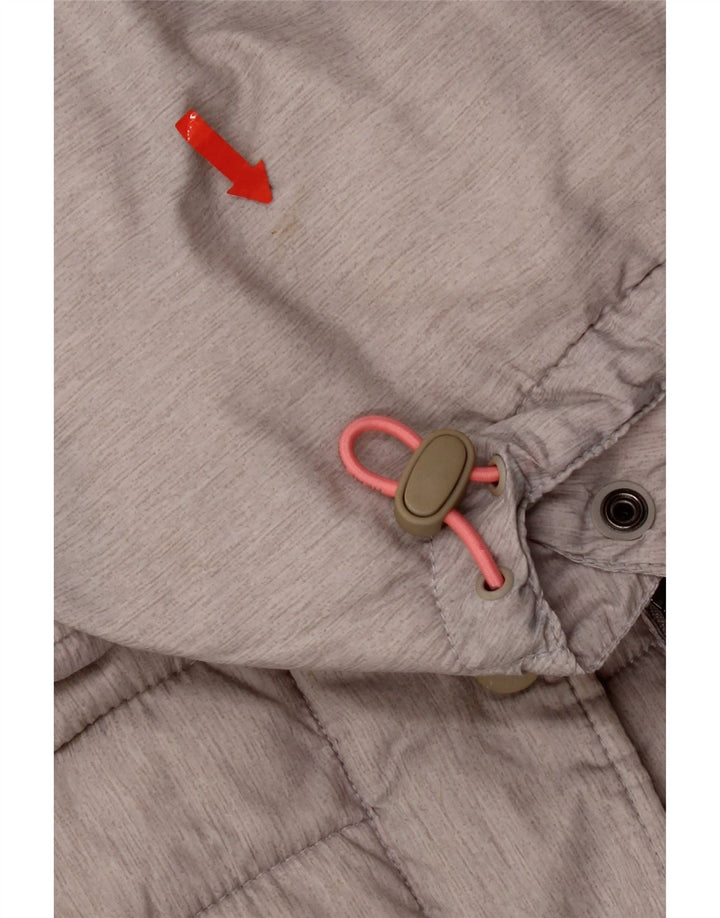 Damska wyściełana kurtka z kapturem Superdry UK 14, duża, szary poliester