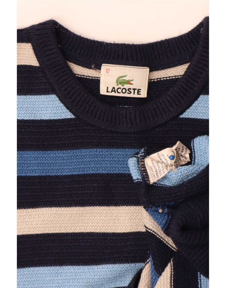 Lacoste Chłopięcy sweter z okrągłym dekoltem 11-12 lat, wielokolorowe paski