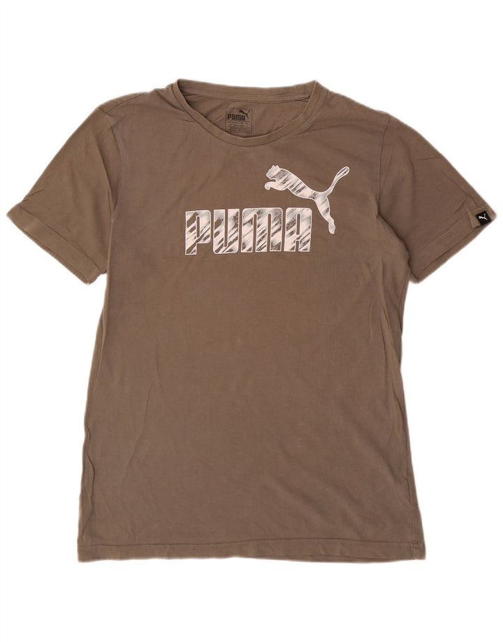 Męski T-shirt Puma z grafiką, mały, szary, bawełniany