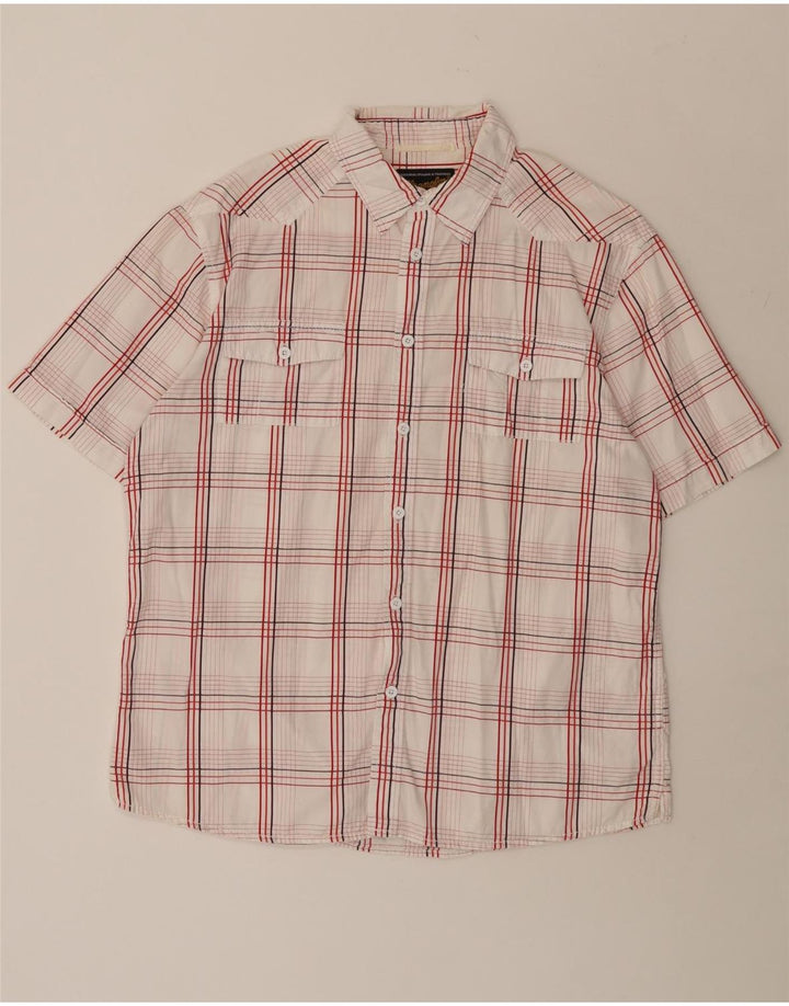 Koszula męska z krótkim rękawem Wrangler XL, bawełniana, w białą kratkę