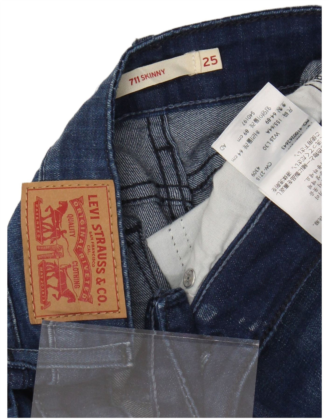 Damskie jeansy LEVI'S 711 Skinny W25 L26 Niebieskie bawełniane