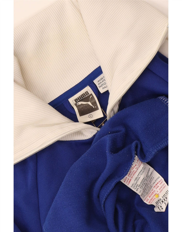 Męska bluza dresowa Puma z grafiką, mała, niebieska, poliestrowa z blokami kolorów
