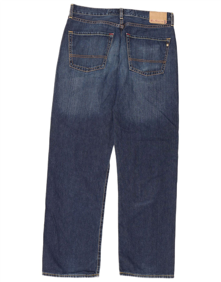 Męskie proste dżinsy Ben Sherman W34 L32 Niebieskie bawełniane