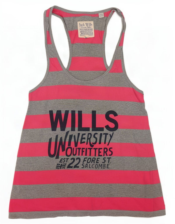 Damska kamizelka z grafiką Jack Wills, UK 8, małe, szare, bawełniane paski