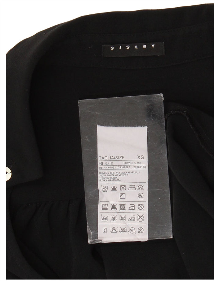 Damska bluzka oversize z długim rękawem Sisley UK 6 XS, czarny poliester